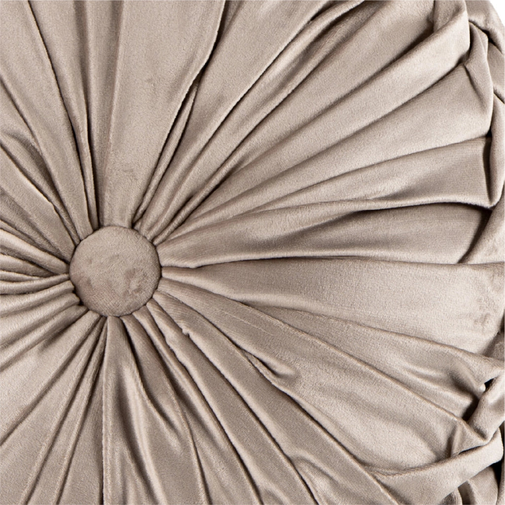 Cuscino Rotondo Zucca Effetto Velluto Circolari Per Divano Decorativo Letto 40 Cm  Tortora