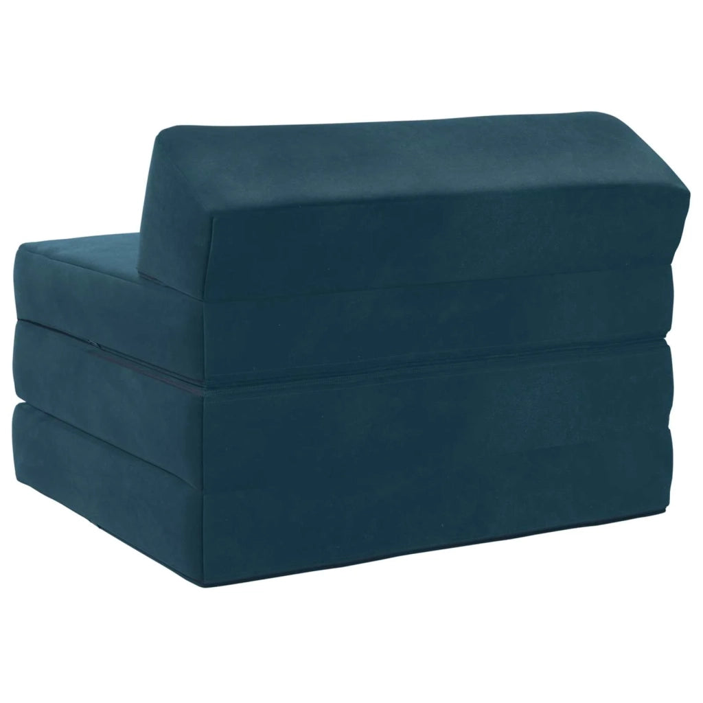 Divano Letto Pieghevole Blu 200 x 70 x 10 cm Velluto 900023