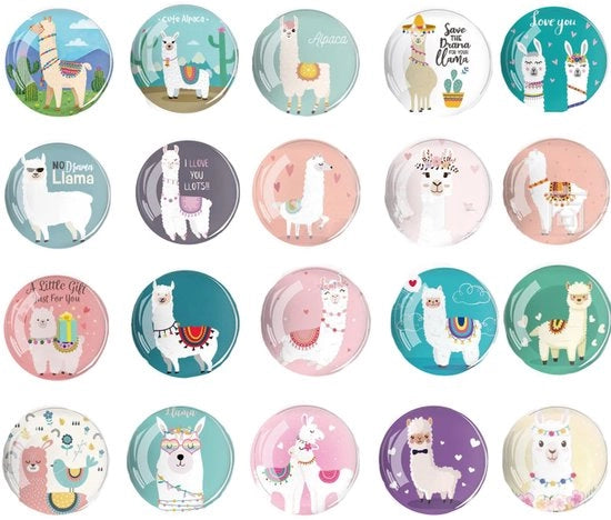 Magnetismo decorativo per frigorifero Alpaca vetro 20 pezzi magneti 3D per frigorifero 30 mm decorativi magneti per frigorifero lavagne per ufficio armadietti magnetico