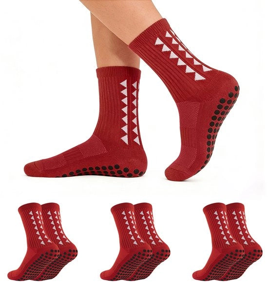 3 paia di calzettoni antiscivolo per calcio - calzettoni di allenamento per calcio per uomini - calzettoni con grip resistenti - calzettoni antiscivolo per sport con punti di appoggio - adatti per yoga, corsa e camminata - misura 39-45