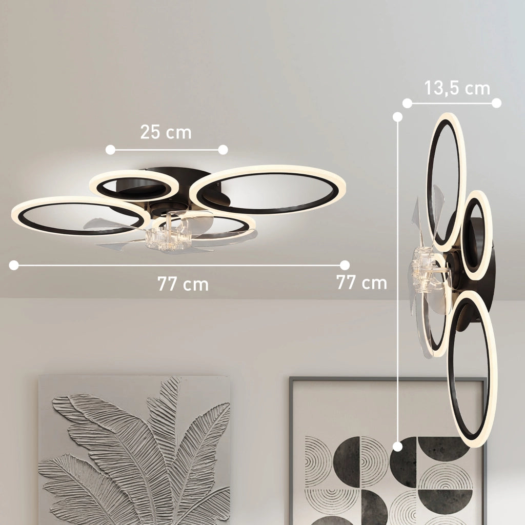 Ventilatore a Soffitto con Luce e Telecomando ¨C Xylo ¨C Grigio 77 cm