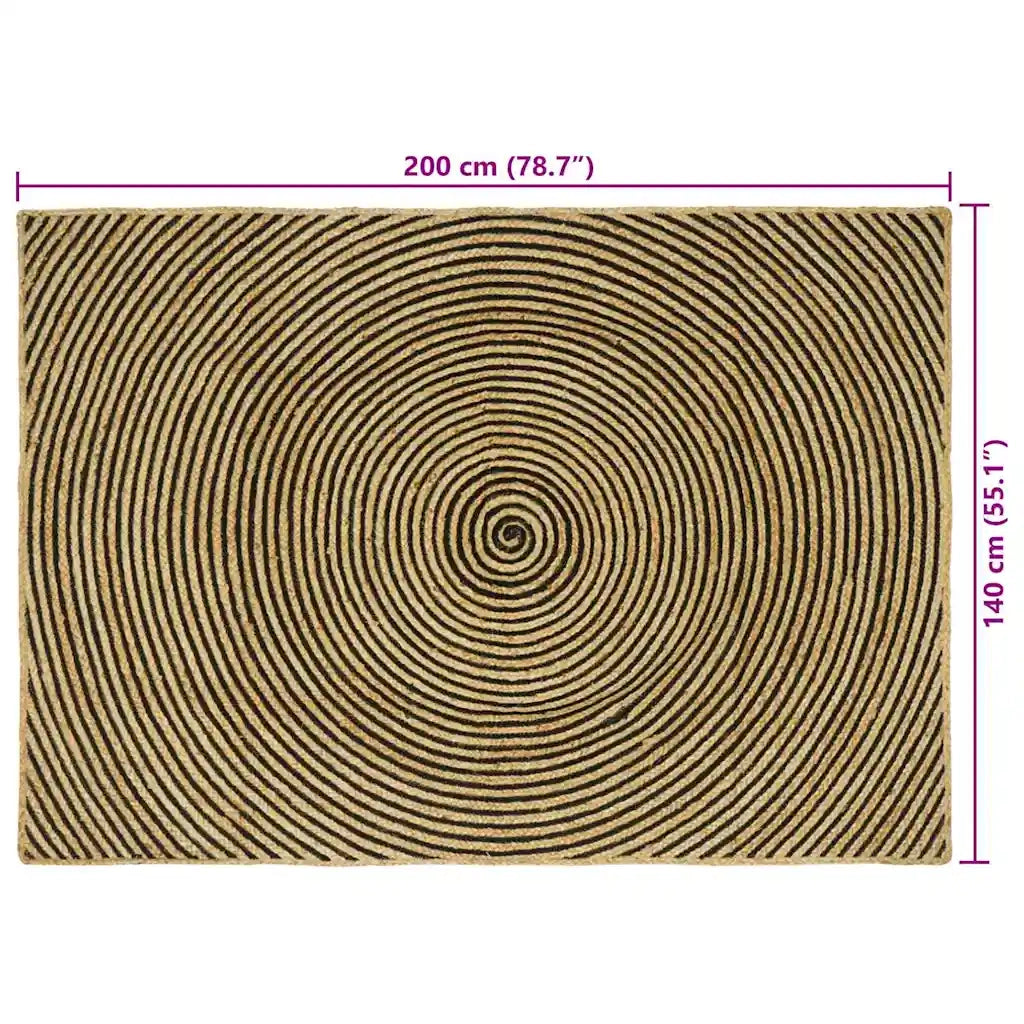 Tappeti per area Nero 140 x 200 cm Juta 42010743