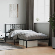 Giroletto con Testiera-Struttura Letto con testiera in Metallo Nero 107x203 cm 303984