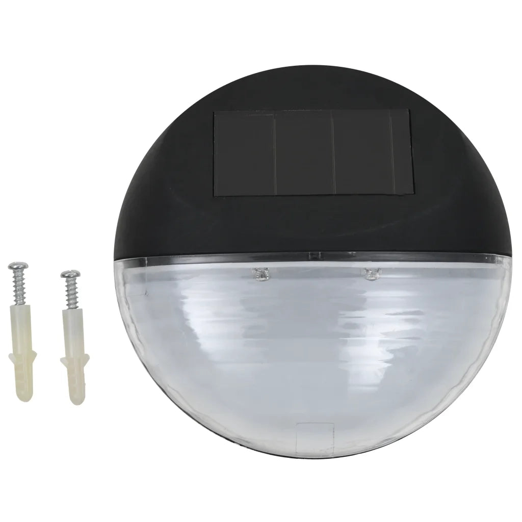 Lampade Solari da Parete da Esterni a LED 12 pz Rotonde Nere 44472