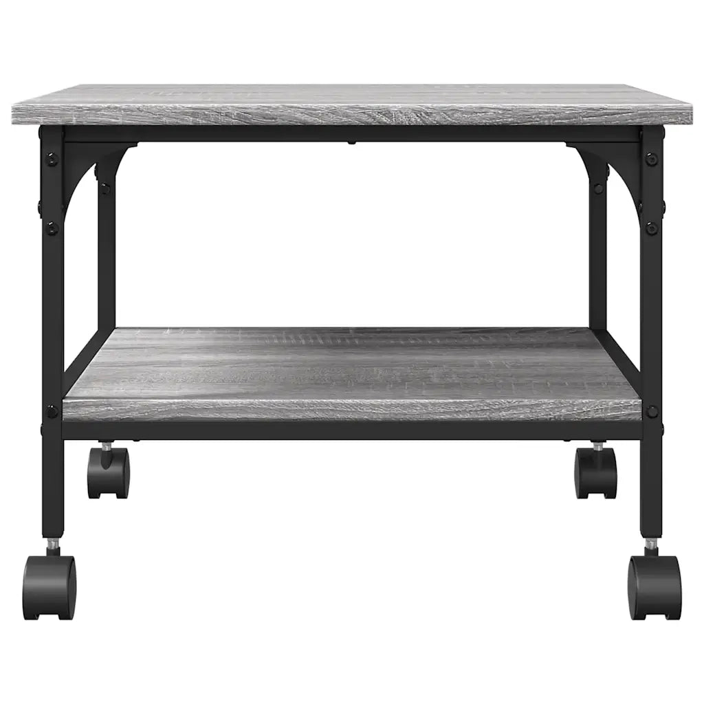 Supporto Stampante 2 Piani Grigio Sonoma 50x40x38cm Multistrato 842284