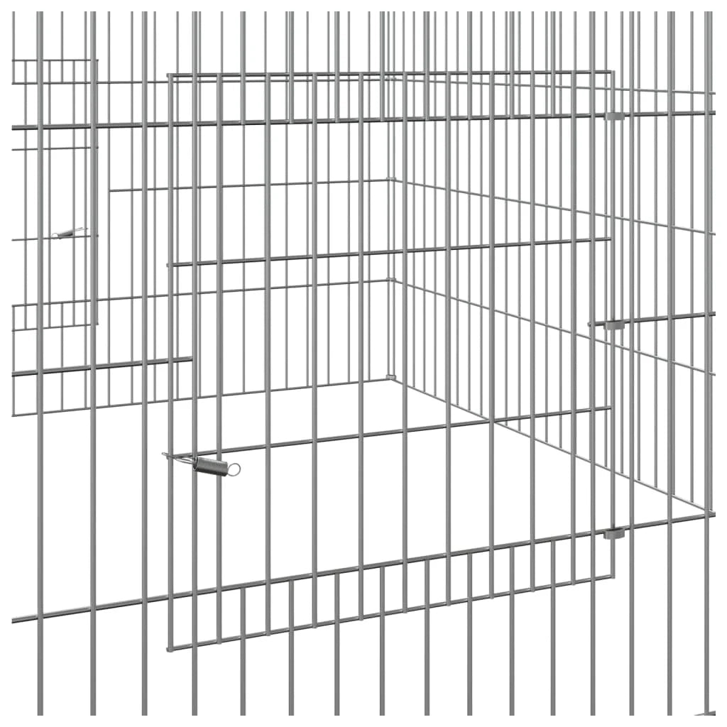 Gabbia per conigli 110 x 110 x 55 cm Ferro zincato Argento 02_0041684