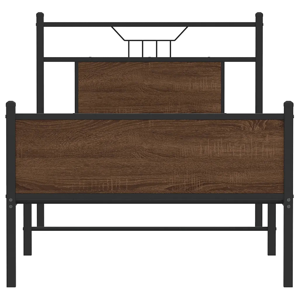 vidaXL Giroletto senza Materasso Rovere Marrone 90x190cm in Truciolato