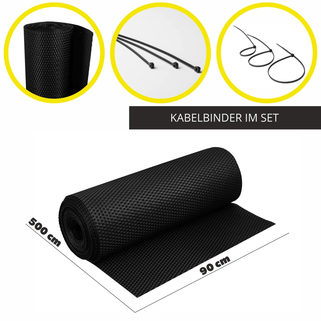 Copertura per balcone in tecnorattan KADAX 0,9x5 m, colore nero, per balcone, terrazzo e recinzione di alta qualità.