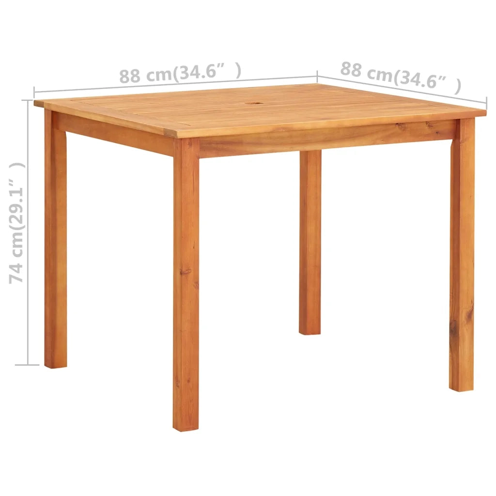 Tavolo da Giardino 88x88x74 cm in Legno Massello di Acacia 45961