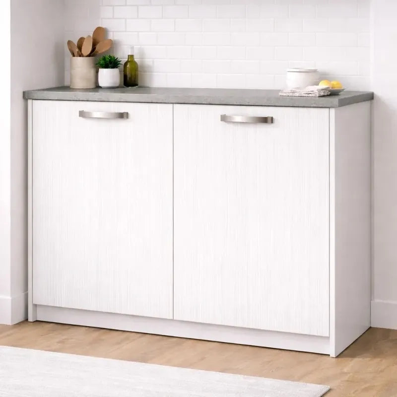 Anta per mobili in Legno nobilitato Compresa di Maniglia 90x30 Bianco Frassino