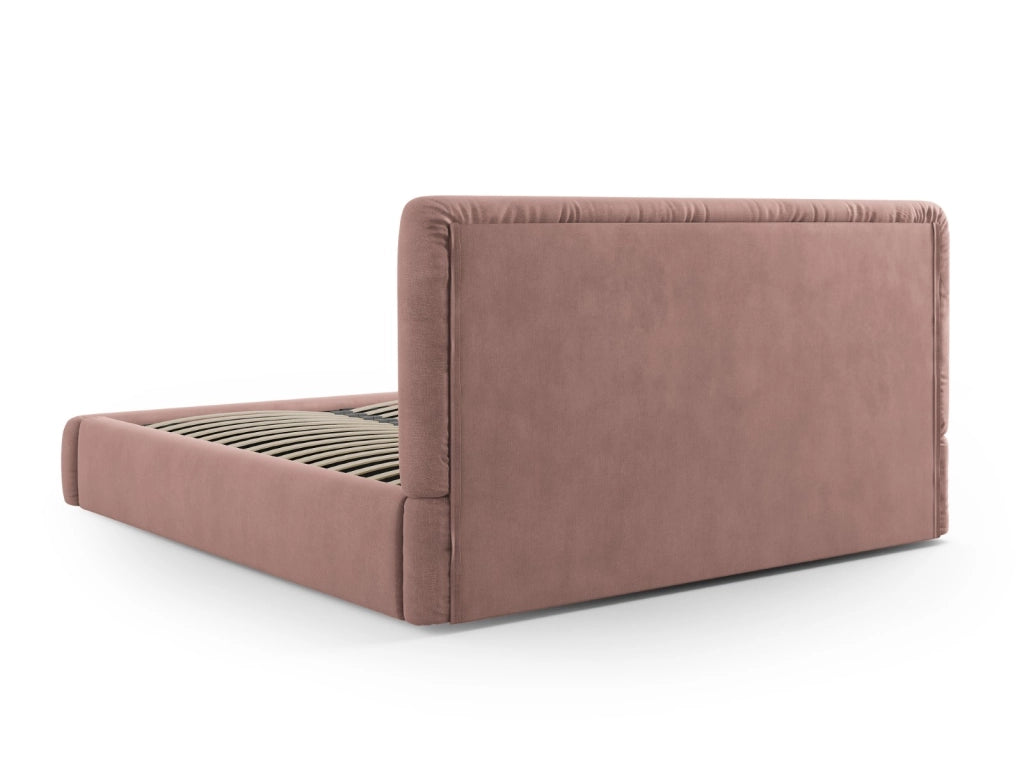 Cosmopolitan Design - Letto a cassettone con testiera "Colonel" 200x200cm in ciniglia rosa 