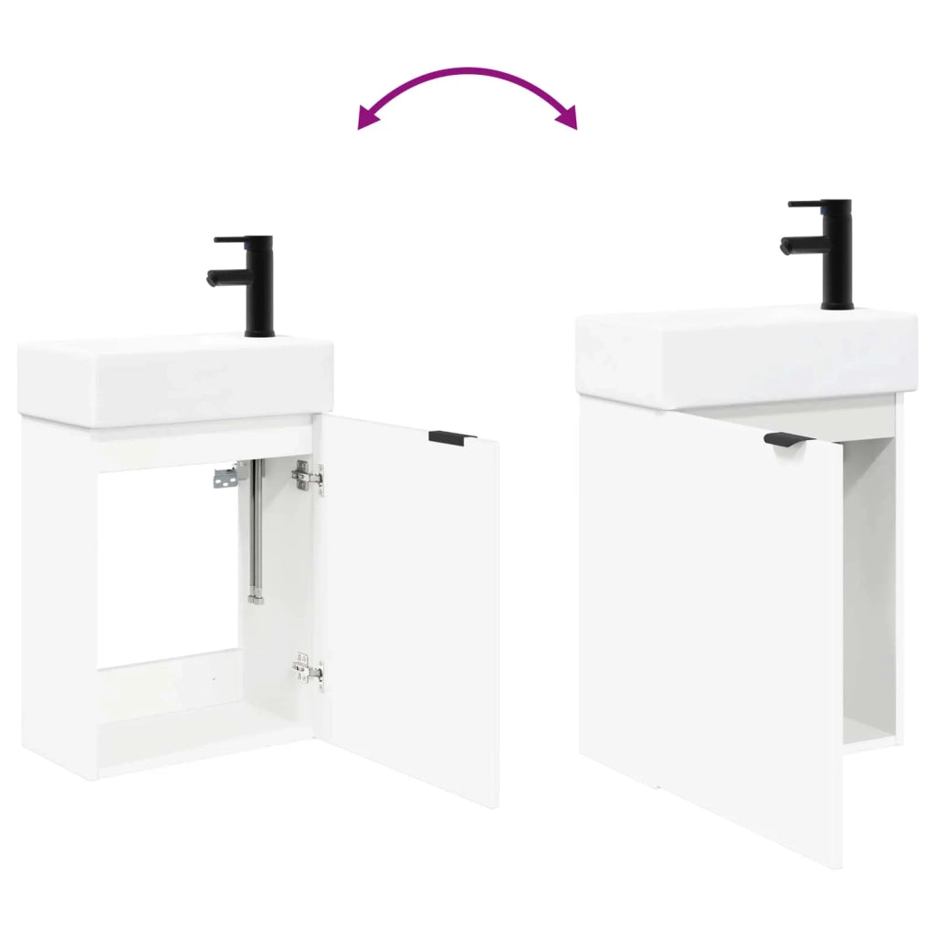 Mobile bagno con rubinetto Bianco 45,5 x 22,5 x 84 cm