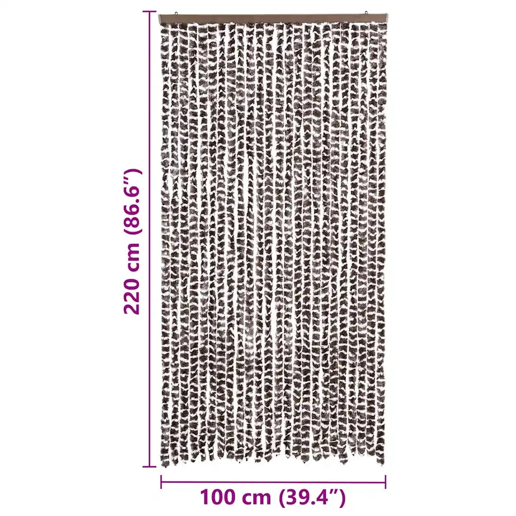 Zanzariera Marrone e Bianco 100x220 cm Ciniglia CFW2230153
