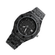 Trade Shop - Orologio Polso Zcc Octagon Quarzo Acciaio Moda Brillantini Data Analogico Nero -
