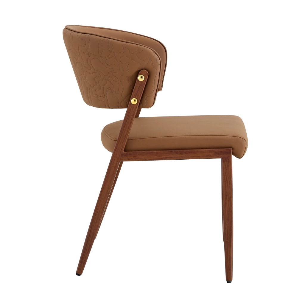 SEDIA DA PRANZO MODERNA IN PU E METALLO 78 CM MARRONE, Set da 2 pezzi