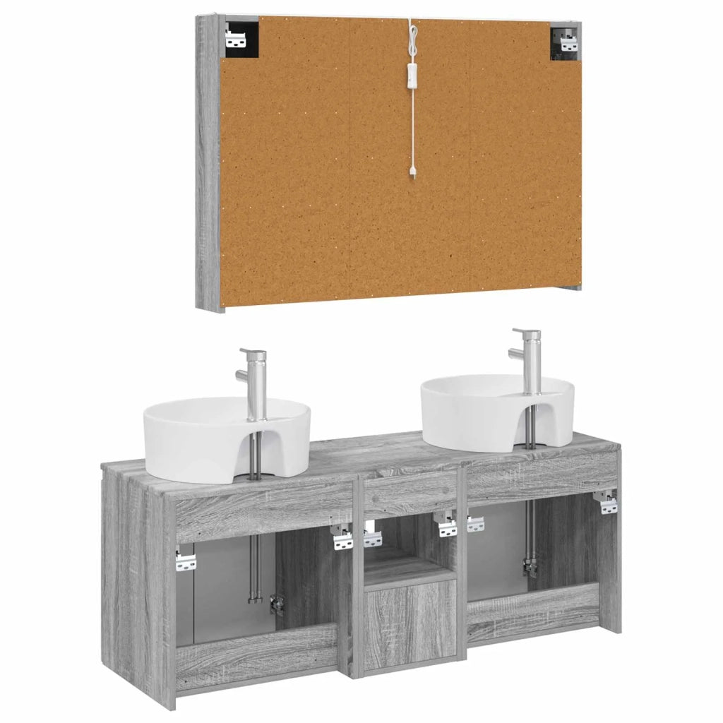 Set di Armadi da Bagno 4 pcs Sonoma grigio Legno ingegnerizzato 3406468