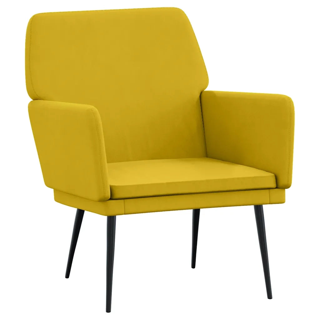Poltrona Gialla 62x79x79 cm Velluto cod mxl 14493