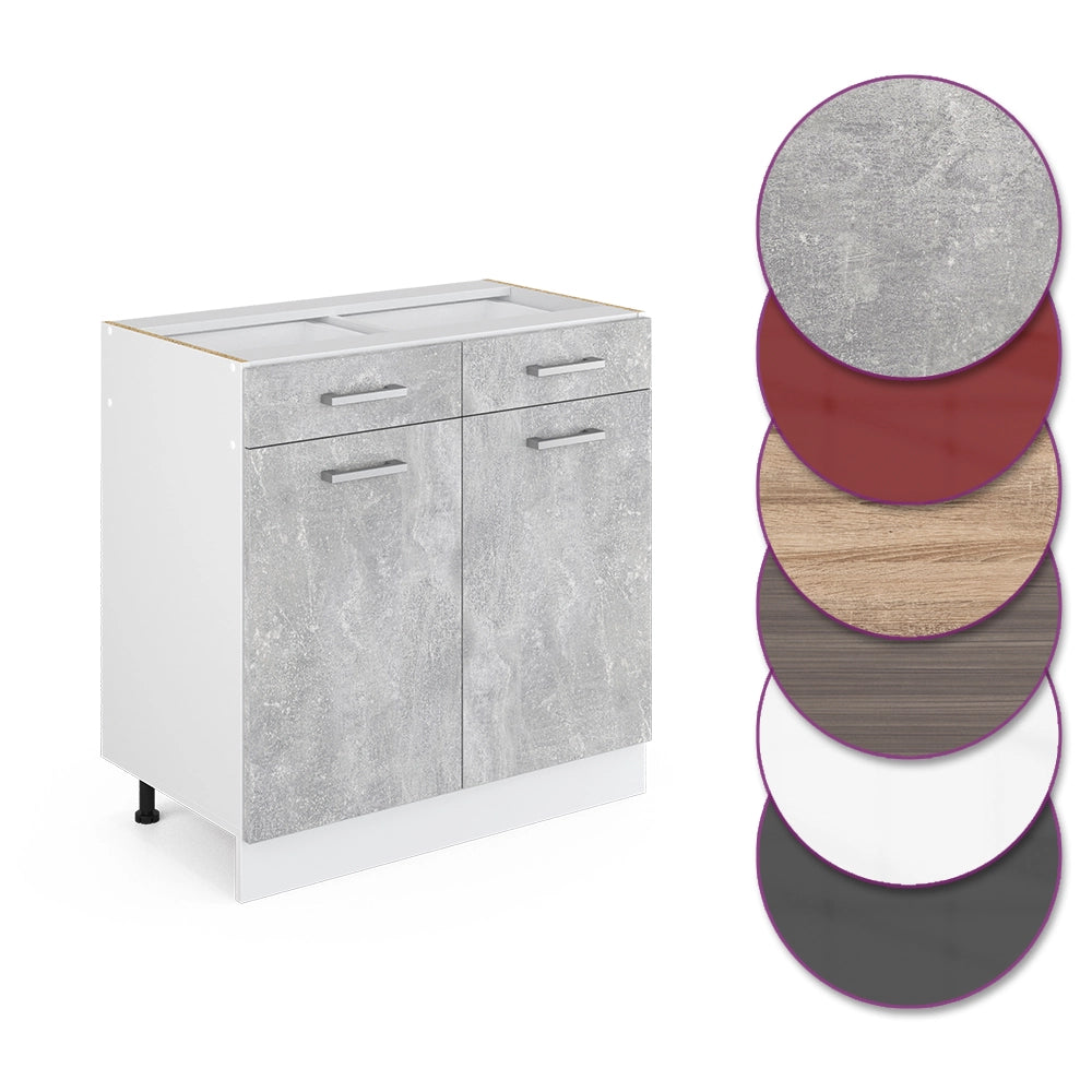 Vicco Mobiletto base per cucina Calcestruzzo 80 cm senza piano di lavoro