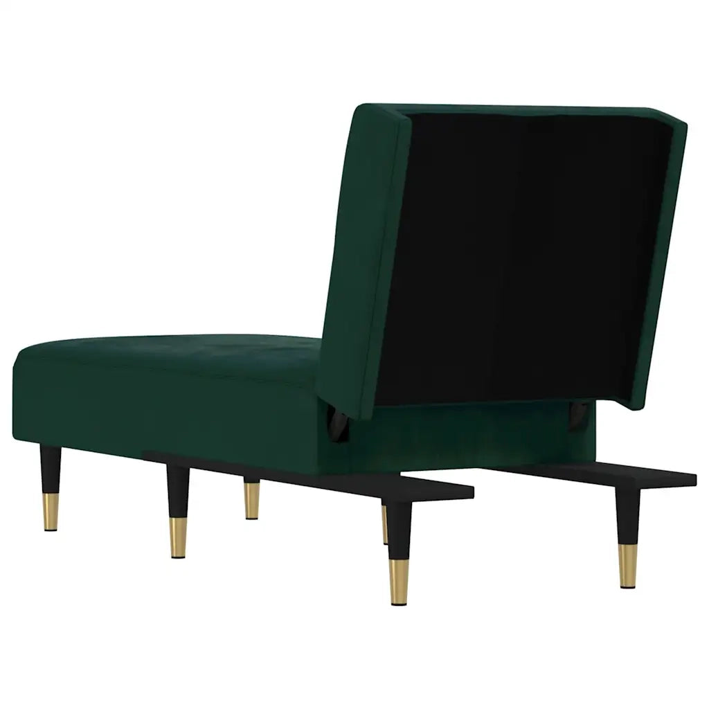 Chaise Longue in Velluto Verde Scuro 352810