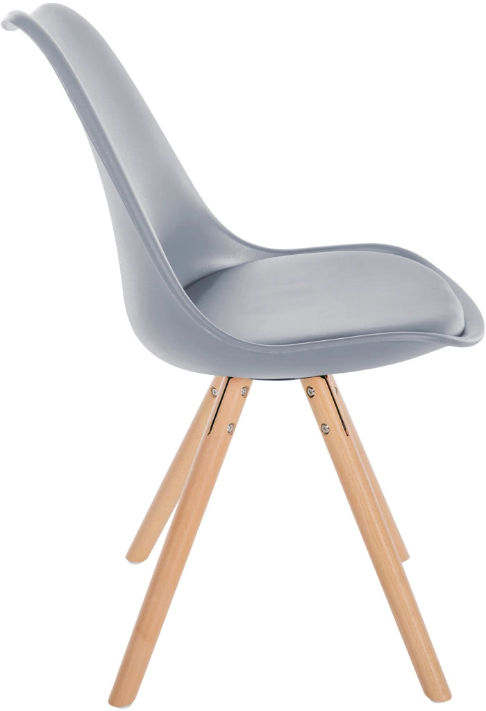 Sedia Sofia in plastica grigio,natura (rotondo)