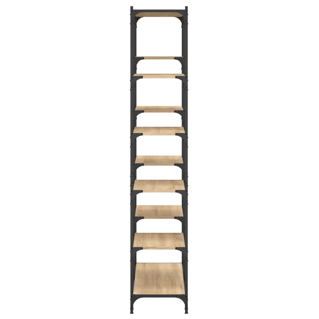 Libreria-Scaffale per Libri-Mobile di Stoccaggio Rovere Sonoma 100x32x170 cm Legno Multistrato e Ferro