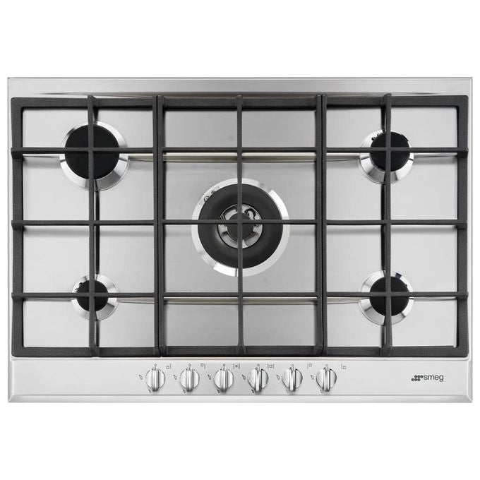 Smeg P272XGH piano cottura Acciaio inox Da incasso 75 cm Gas 5 Fornello(i)
