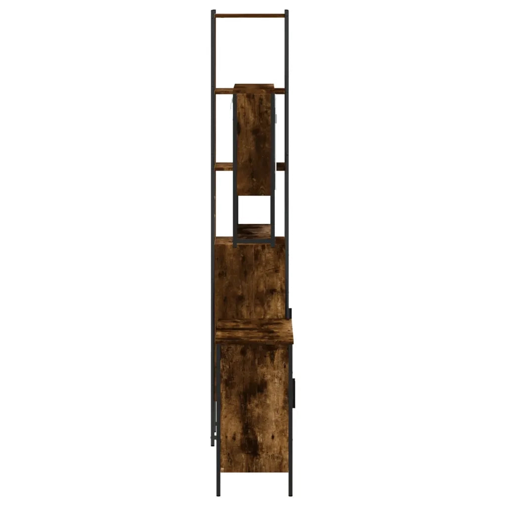 Set Mobili da Bagno 3 pz Rovere Fumo in Legno Multistrato 3214682