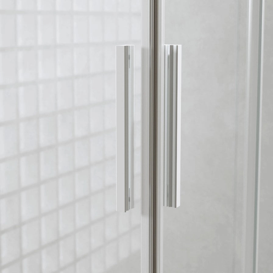 Box Doccia 80x100 Cm Scorrevole h190 Profili Bianco Opaco Cristallo 6mm Trasparente| Neat