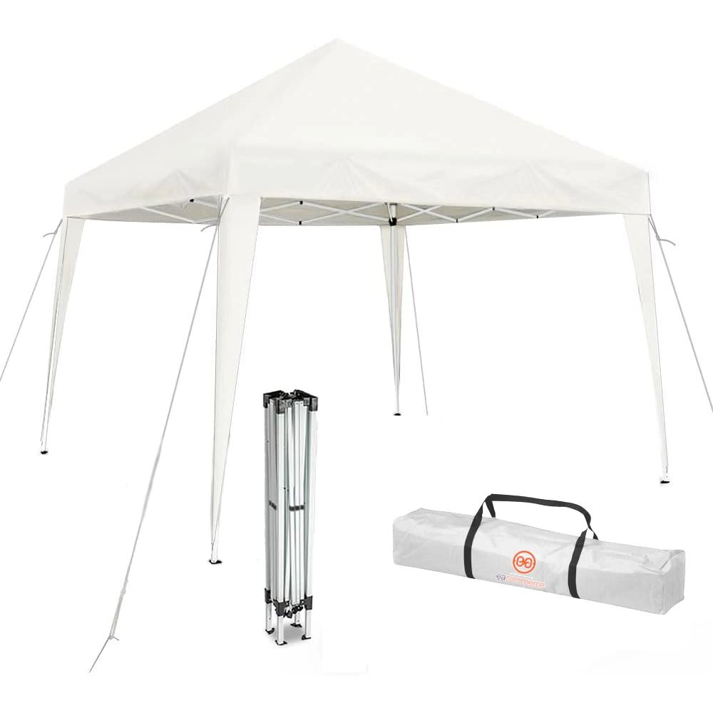 Gazebo Pieghevole 2x2 metri Bianco Telo in PE 160 gr/mq Impermeabile con Borsa