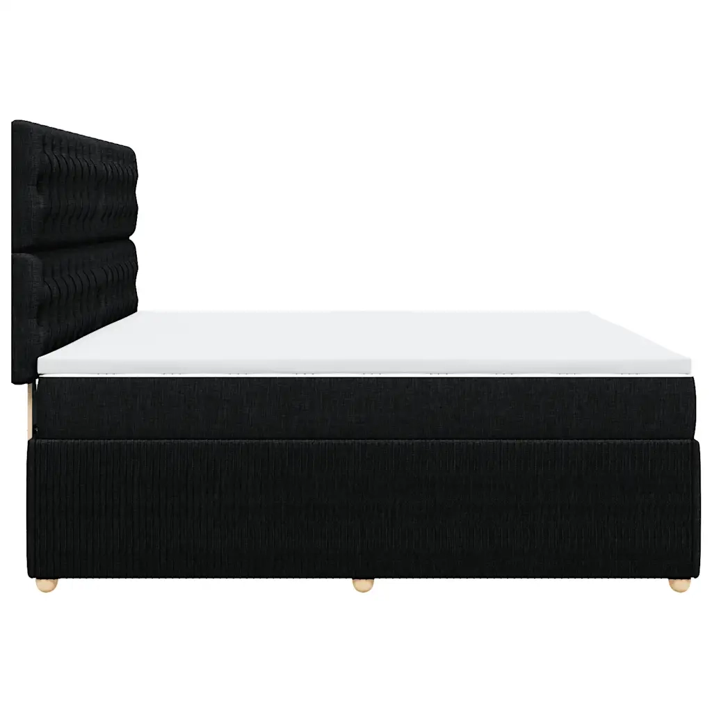 Giroletto a Molle con Materasso Nero 180x200 cm in Tessuto 3294444