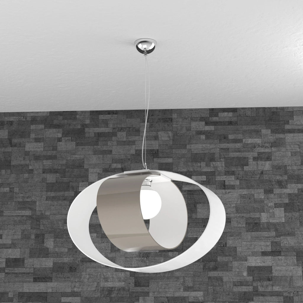 LAP SOSPENSIONE D.55 CM. 1 LUCE TORTORA (VETRO INTERNO 1 LUCE TORTORA ED ESTERNO 1 LUCE BIANCO) 1146-S55-TO