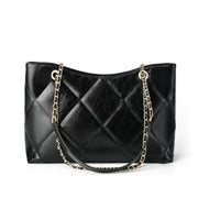 Borsa a tracolla da donna in vera pelle, colore nero.