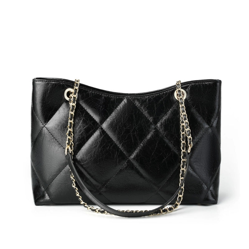 Borsa a tracolla da donna in vera pelle, colore nero.