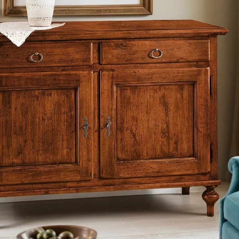 Madia credenza legno arte povera tinta noce 137x50x98 (516) - Mobili 2G