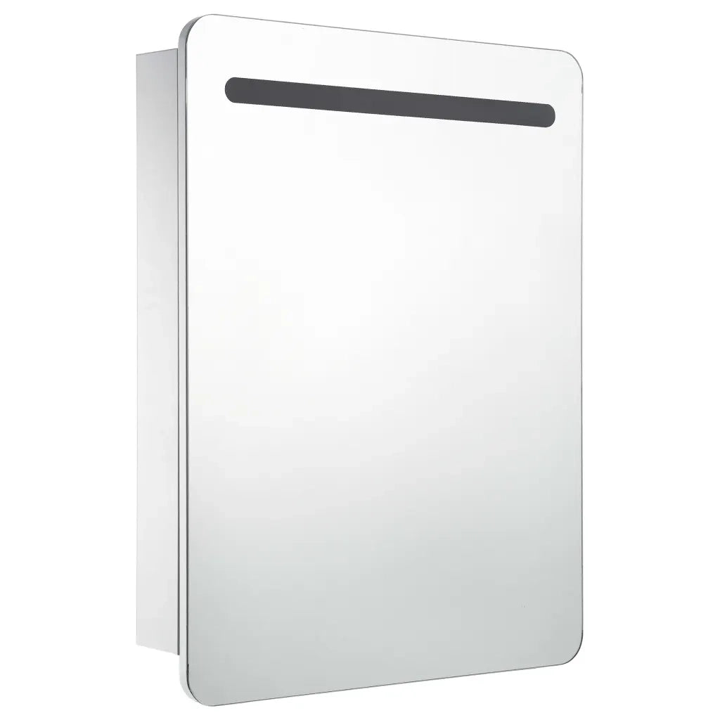 Armadietto Bagno con Specchio e LED-Mobiletto a specchio 60x11x80 cm