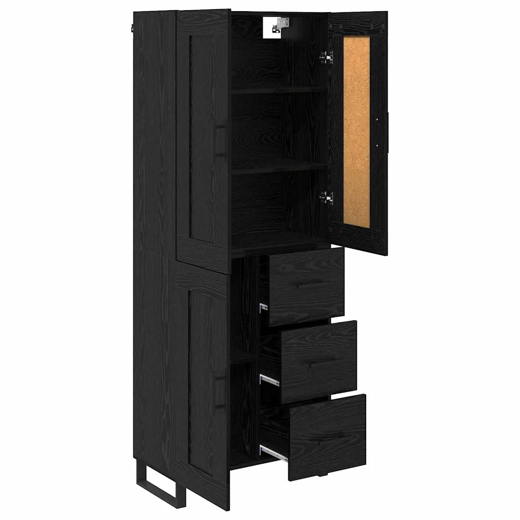 Credenza Rovere Nero 69,5 x 34 x 180 cm Legno multistrato 3416063
