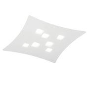 Plafoniera Isotta moderna 7 luci GX53 bianca - Lampada da soffitto in metallo curvato 62x69cm, design geometrico, max 7x8W, IP20, lampadine escluse