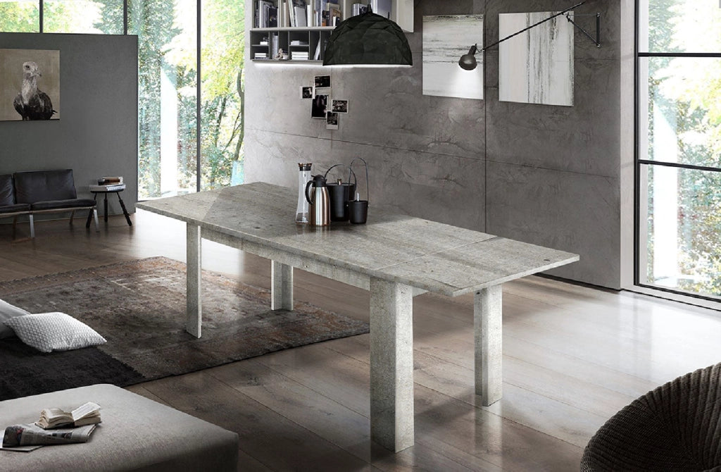 Tavolo Allungabile 160/210x90x75 cm Jesi Cemento/Bianco