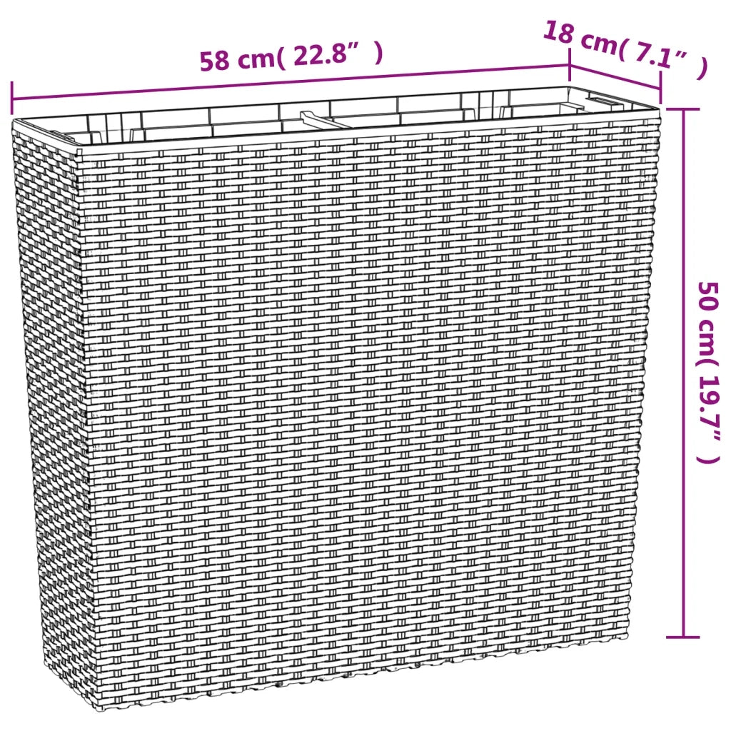 Fioriera con Interno Rimovibile Marrone 12 / 44 L PP Rattan 364688