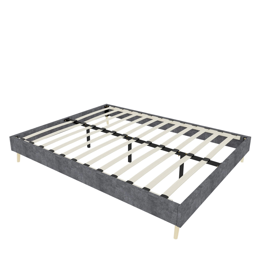Struttura letto 160x200 cm grigia in velluto olandese - base stabile