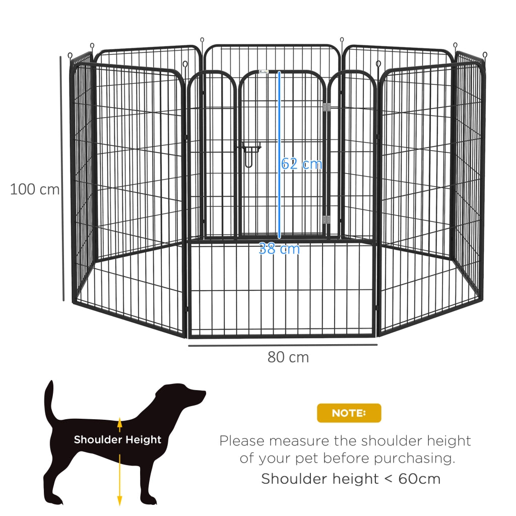 Recinto per Cani Pieghevole 8 Pannelli ¨C Minimal ¨C Grigio 80x1.5x100 cm