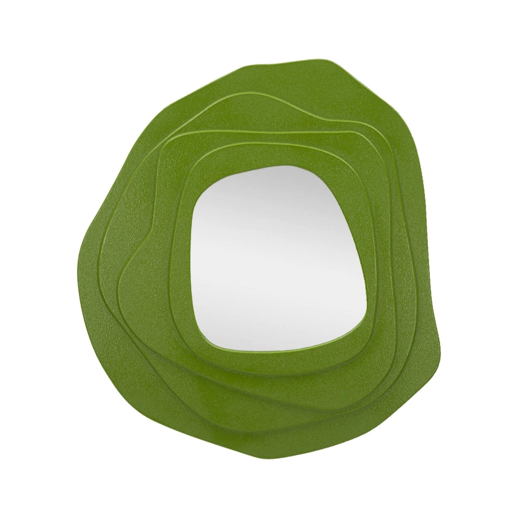 Specchio Brennero, Specchiera, Articolo d'arredo a muro, Decorazione con specchio, 90x4 h97 cm, Verde