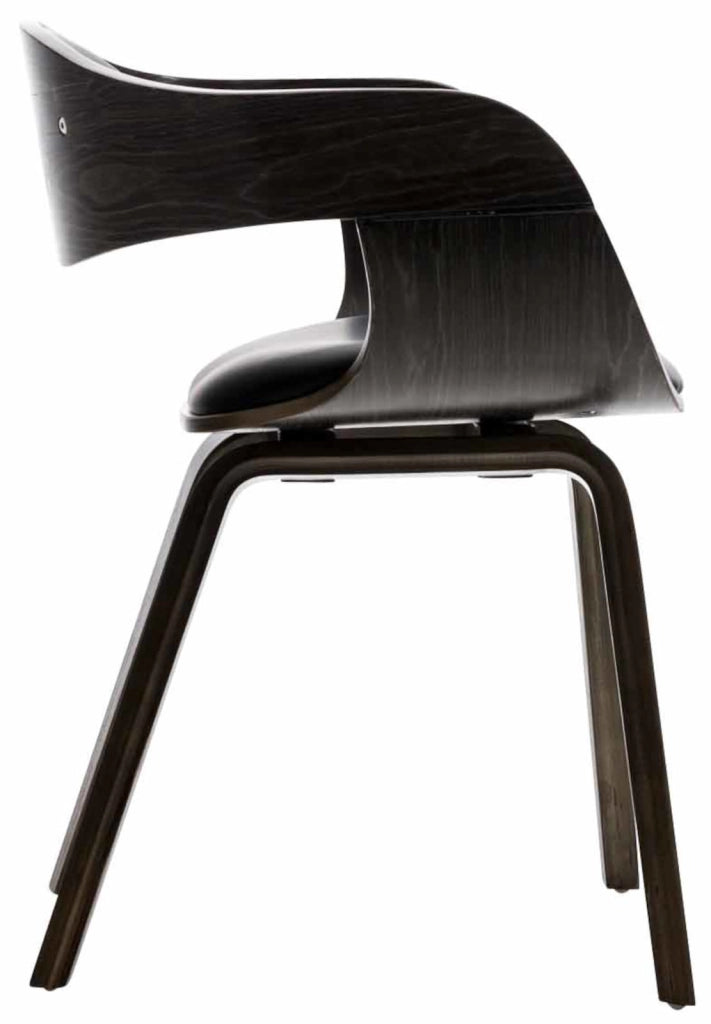 Set di 2 sedie Kingston in finta pelle nero/grigio