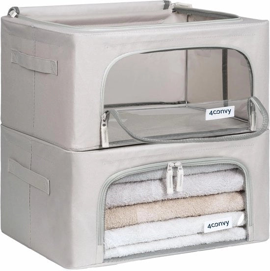 Cassa di stoccaggio di abbigliamento pieghevole con chiusura a zip - cassa di abbigliamento ideale - 1 pezzo - oro