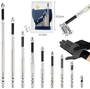 Phillips-schroevendraaier extra dura, alta durezza, resistente alle shock, per attrezzi elettrici, 9 set di bit + 1 apparecchio magnetizzatore + guanti di protezione