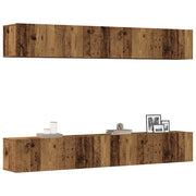 Set di 4 mobili porta TV a parete Legno Antico 100x30x30 cm 3328945