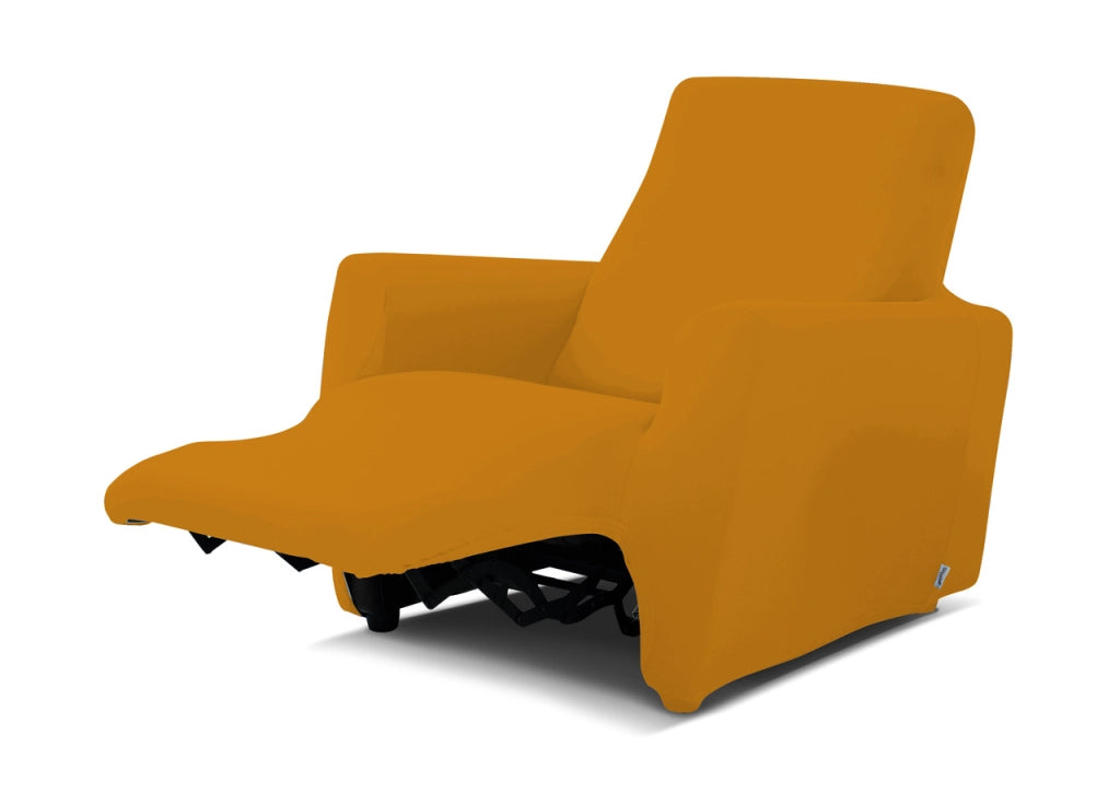 Copripoltrona Reclinabile Antimacchia Elasticizzata Genius Relax Lounge Tinta Unita - Poltrona - Senape 1008