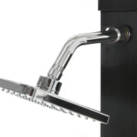 Doccia Solare da Giardino 40L e Temperatura 60°C, Soffione Girevole e Rubinetto per Piedi, Nero