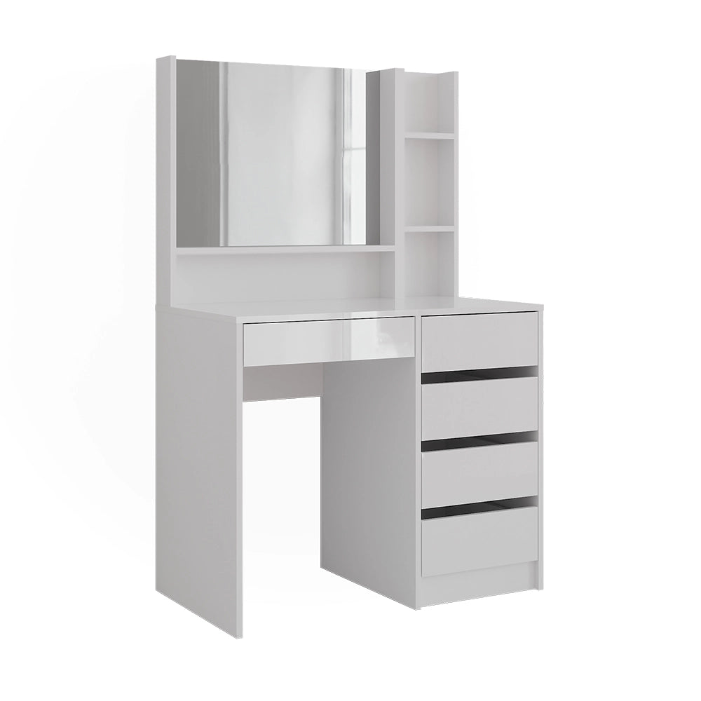 Vicco Tavolo da toeletta Bianco/bianco lucido 89.8 cm 3 parti