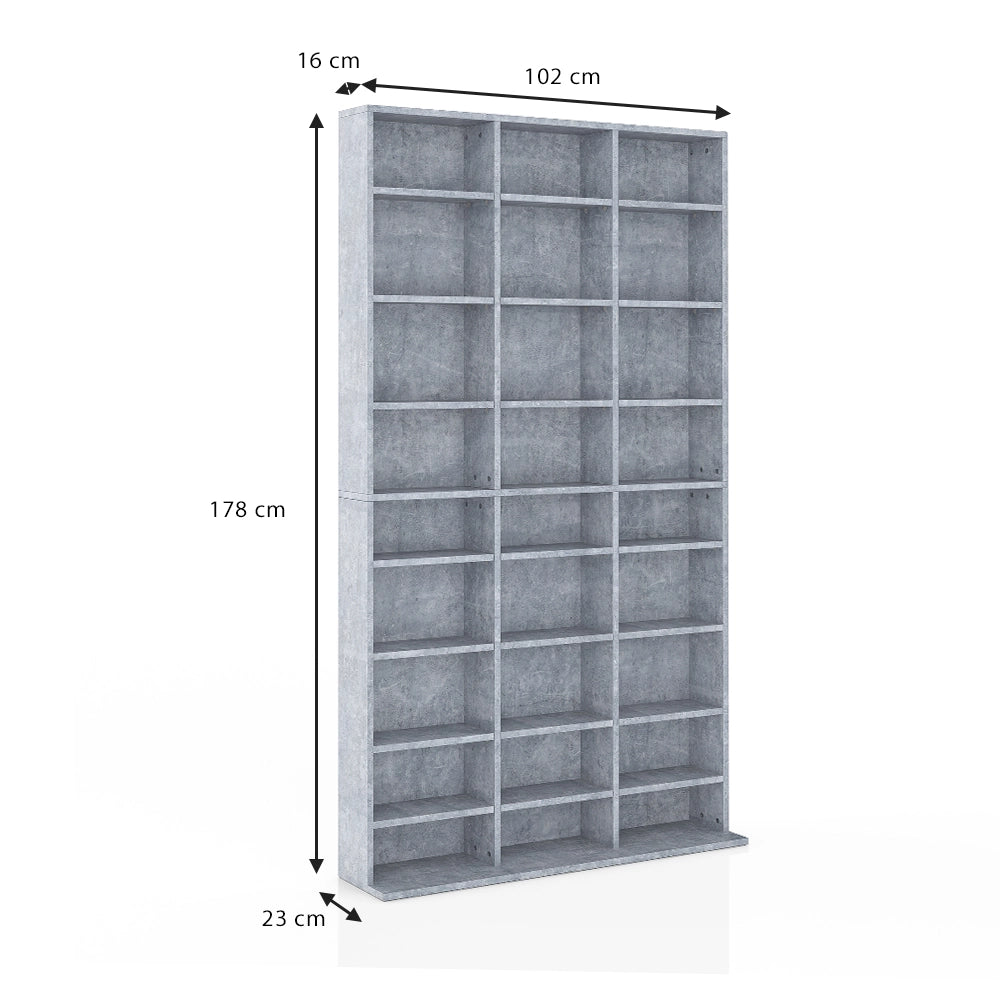 Vicco Scaffale porta cd Calcestruzzo 102 x 178 cm
